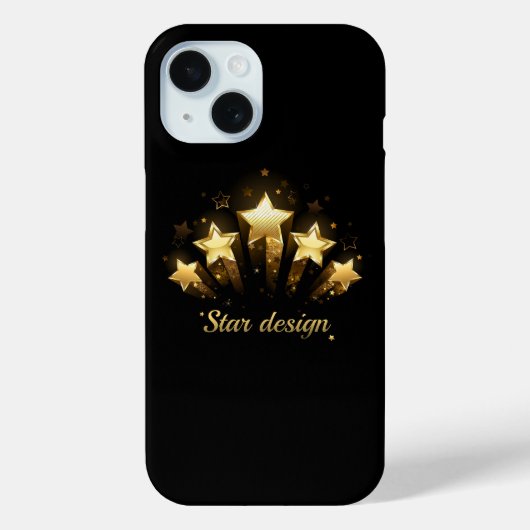 Vijf gouden sterren op zwart Case-Mate iPhone case (Achterkant)