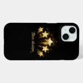 Vijf gouden sterren op zwart Case-Mate iPhone case (Achterkant (horizontaal))