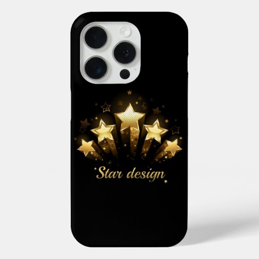 Vijf gouden sterren op zwart Case-Mate iPhone case (Achterkant)