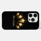 Vijf gouden sterren op zwart Case-Mate iPhone case (Achterkant (horizontaal))