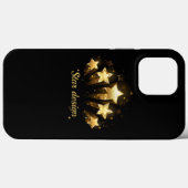 Vijf gouden sterren op zwart Case-Mate iPhone case (Achterkant (horizontaal))