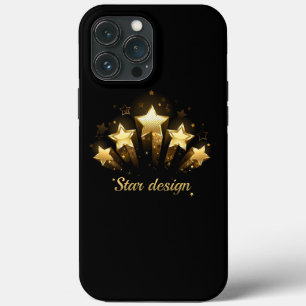 Vijf gouden sterren op zwart Case-Mate iPhone case