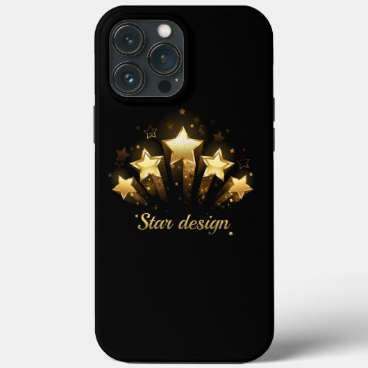 Vijf gouden sterren op zwart Case-Mate iPhone case (Achterkant)