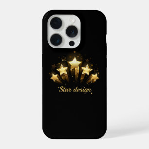 Vijf gouden sterren op zwart iPhone 15 pro case