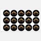 Vijf gouden sterren op zwart labels (Vel)