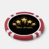 Vijf gouden sterren op zwart poker chips (Enkel)