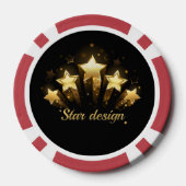 Vijf gouden sterren op zwart poker chips (Achterkant)