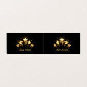 Vijf gouden sterren op zwart visitekaartje (Buitenkant ongevouwen)