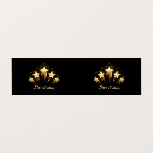 Vijf gouden sterren op zwart visitekaartje (Buitenkant ongevouwen)