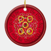 Vijf goudringen keramisch ornament (Achterkant)