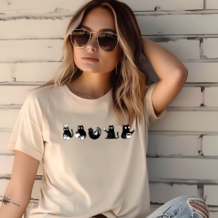 Vijf grappige mood katten t-shirt