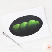 Vijf groene appels ovale sticker (Envelop)
