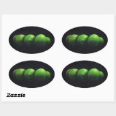 Vijf groene appels ovale sticker (Vel)