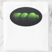 Vijf groene appels ovale sticker (Tas)