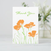Vijf handgeschreven Californische papies Bedankkaart (Staand voorkant)