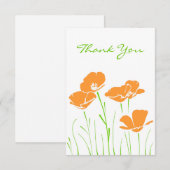 Vijf handgeschreven Californische papies Bedankkaart (Voorkant / Achterkant)