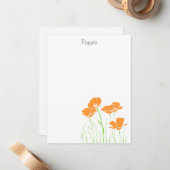 Vijf handtekeningen voor California Poppies Note C Notitiekaartje (Voorkant / Achterkant in situ)