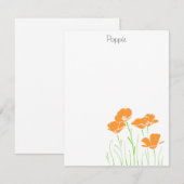 Vijf handtekeningen voor California Poppies Note C Notitiekaartje (Voorkant / Achterkant)