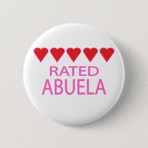 Vijf hart Abuela Ronde Button 5,7 Cm