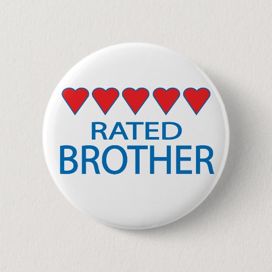 Vijf Hart Brother Ronde Button 5,7 Cm (Voorkant)