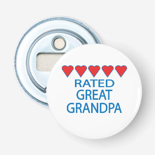 Vijf hart grote opa button flesopener