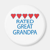 Vijf hart grote opa magneet (Voorkant)