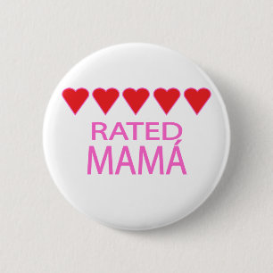 Vijf hart Mamá Ronde Button 5,7 Cm