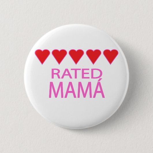 Vijf hart Mamá Ronde Button 5,7 Cm (Voorkant)