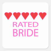Vijf hartbride vierkante sticker (Voorkant)
