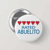 Vijf hartelabels ronde button 5,7 cm (Voorkant /achterkant)