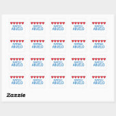 Vijf hartelabels vierkante sticker (Vel)