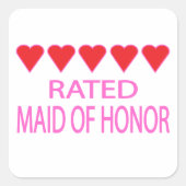 Vijf hartenmaker vierkante sticker (Voorkant)