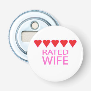 Vijf hartenvrouw button flesopener