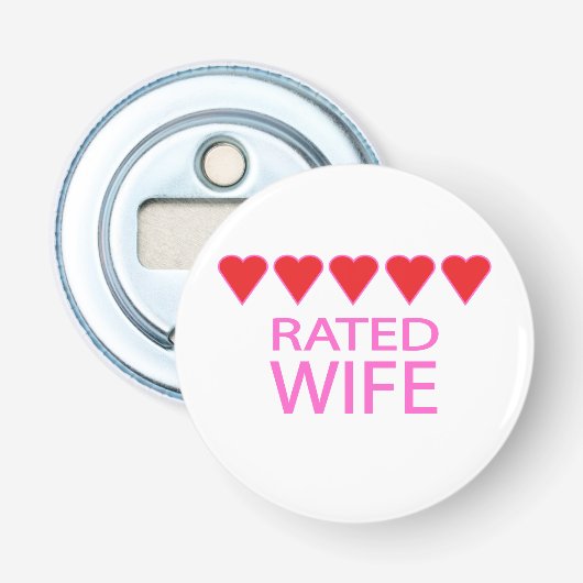 Vijf hartenvrouw button flesopener (Voorkant)