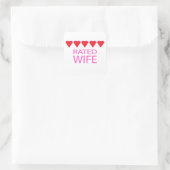 Vijf hartenvrouw vierkante sticker (Tas)