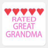 Vijf hartgrootmoeder vierkante sticker (Voorkant)