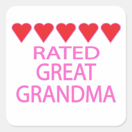 Vijf hartgrootmoeder vierkante sticker (Voorkant)