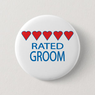 Vijf hartkamer ronde button 5,7 cm