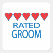 Vijf hartkamer vierkante sticker (Voorkant)