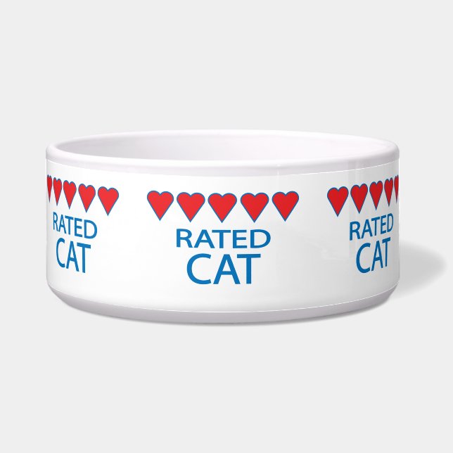 Vijf hartkat Bowl Voerbakje (Voorkant)