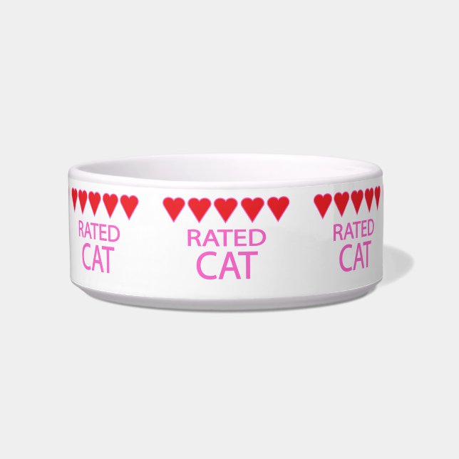 Vijf hartkat Bowl Voerbakje (Voorkant)
