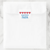 Vijf hartklappers vierkante sticker (Tas)
