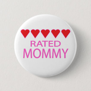 Vijf hartmammie ronde button 5,7 cm