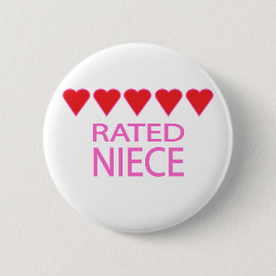 Vijf hartnicht ronde button 5,7 cm