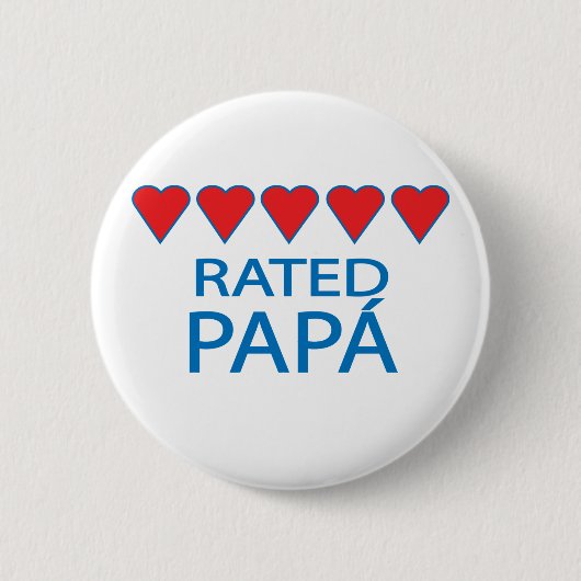 Vijf hartstuk Papá Ronde Button 5,7 Cm (Voorkant)
