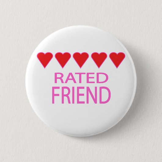 Vijf hartsvriend ronde button 5,7 cm (Voorkant)