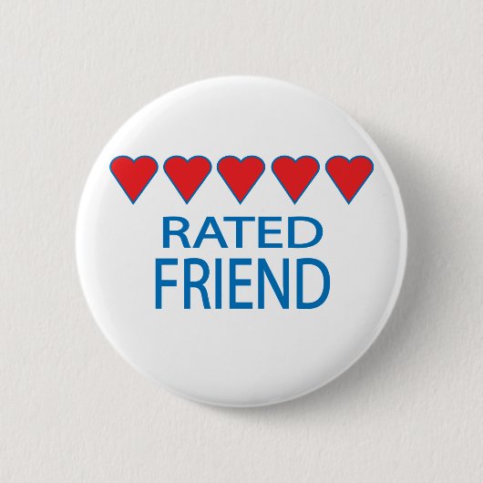 Vijf hartsvriend ronde button 5,7 cm (Voorkant)
