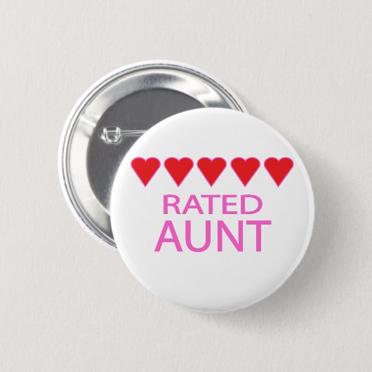 Vijf harttante ronde button 5,7 cm (Voorkant /achterkant)