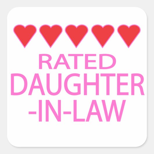 Vijf Heart Daughter-In-Law Vierkante Sticker (Voorkant)