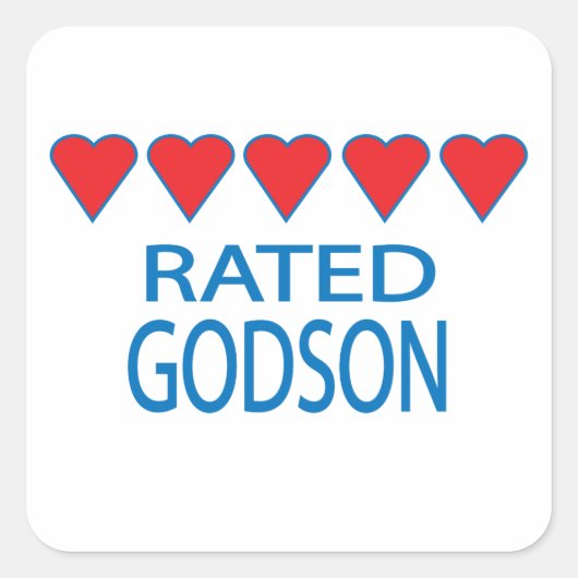 Vijf Heart Godson Vierkante Sticker (Voorkant)